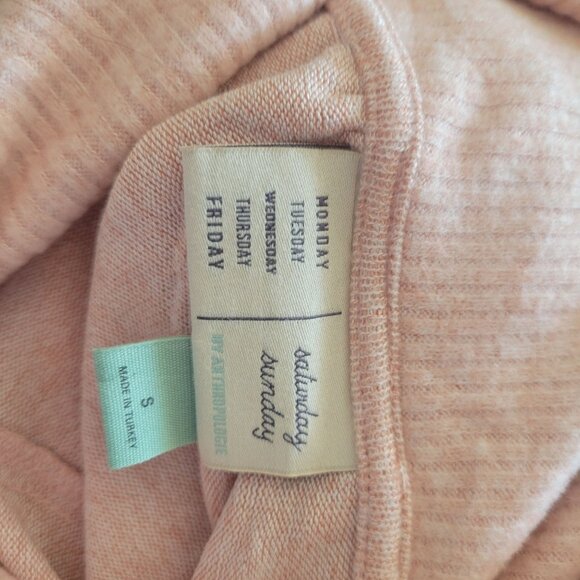 Saturday Sunday Soft Pink Cowl Neck Sweater With Tie Sleeve Details & Ribbed Tri - Picture 4 of 5